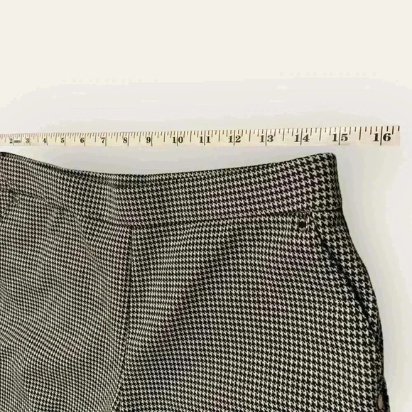 Anne Klein Women's Stretchy Black and White Houndstooth Straight Leg Pants - Picture 4 of 12